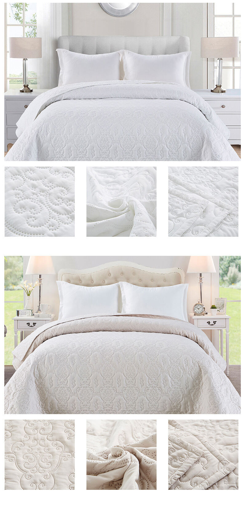 Superior Quality 100% microfiber Lightweight washable home use ultrasonic quilted coverlet manufacture