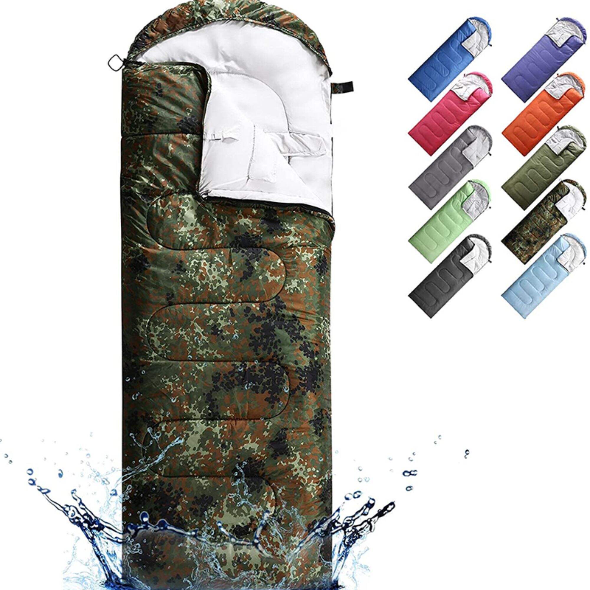 Camping 3-4 Seasons Warm & Cold Waterproof Lightweight camouflage outdoor sleeping bag