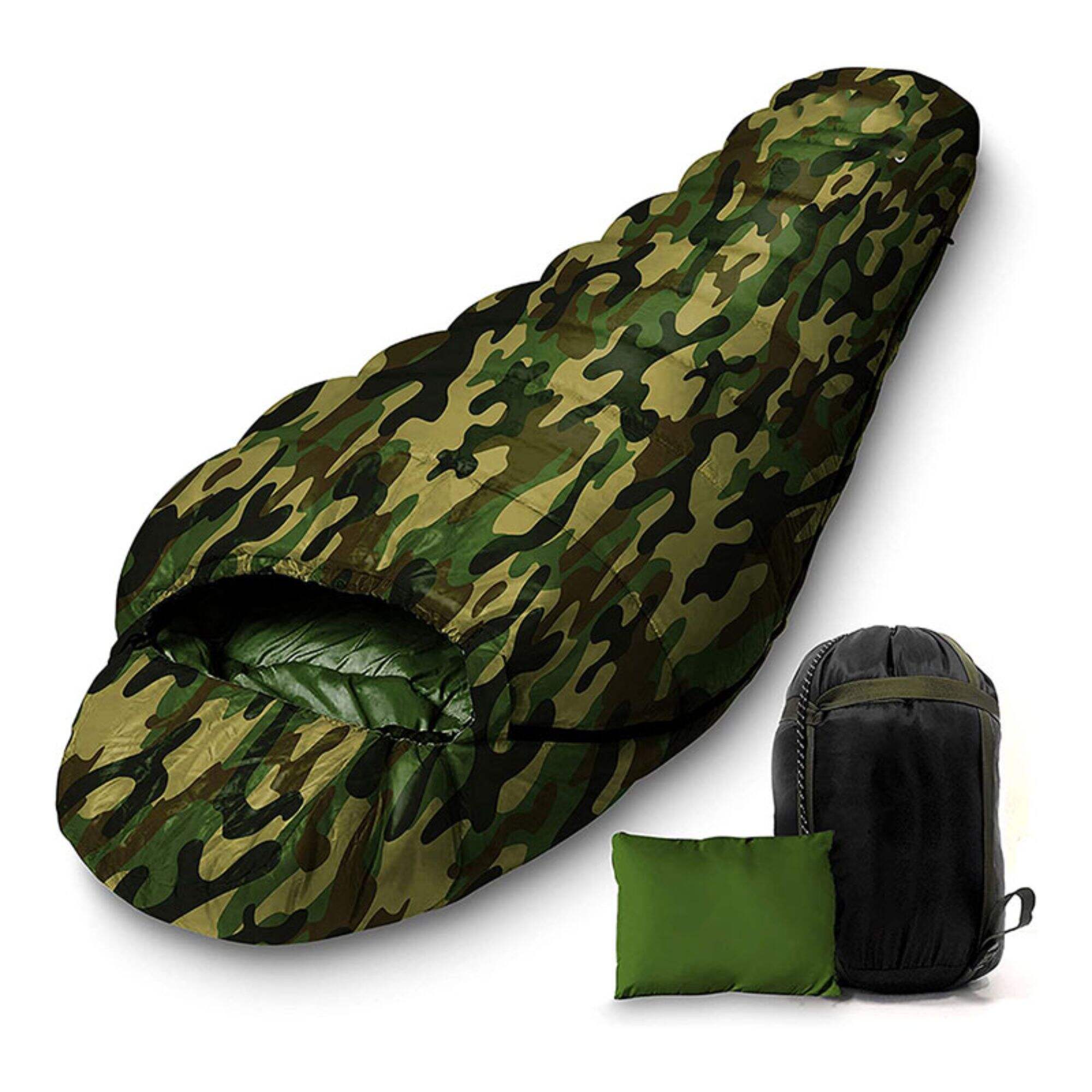 Outdoor Lightweight Weather Proof Mummy emergency sleeping bag camo for Camping, Hiking