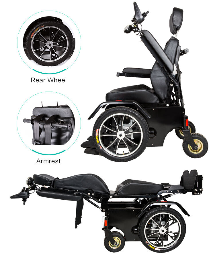 Aluminium Alloy Handicapped Electric Standing Wheelchair With Headrest Comfortable Car Seat Automatic Patient Lift Chair factory