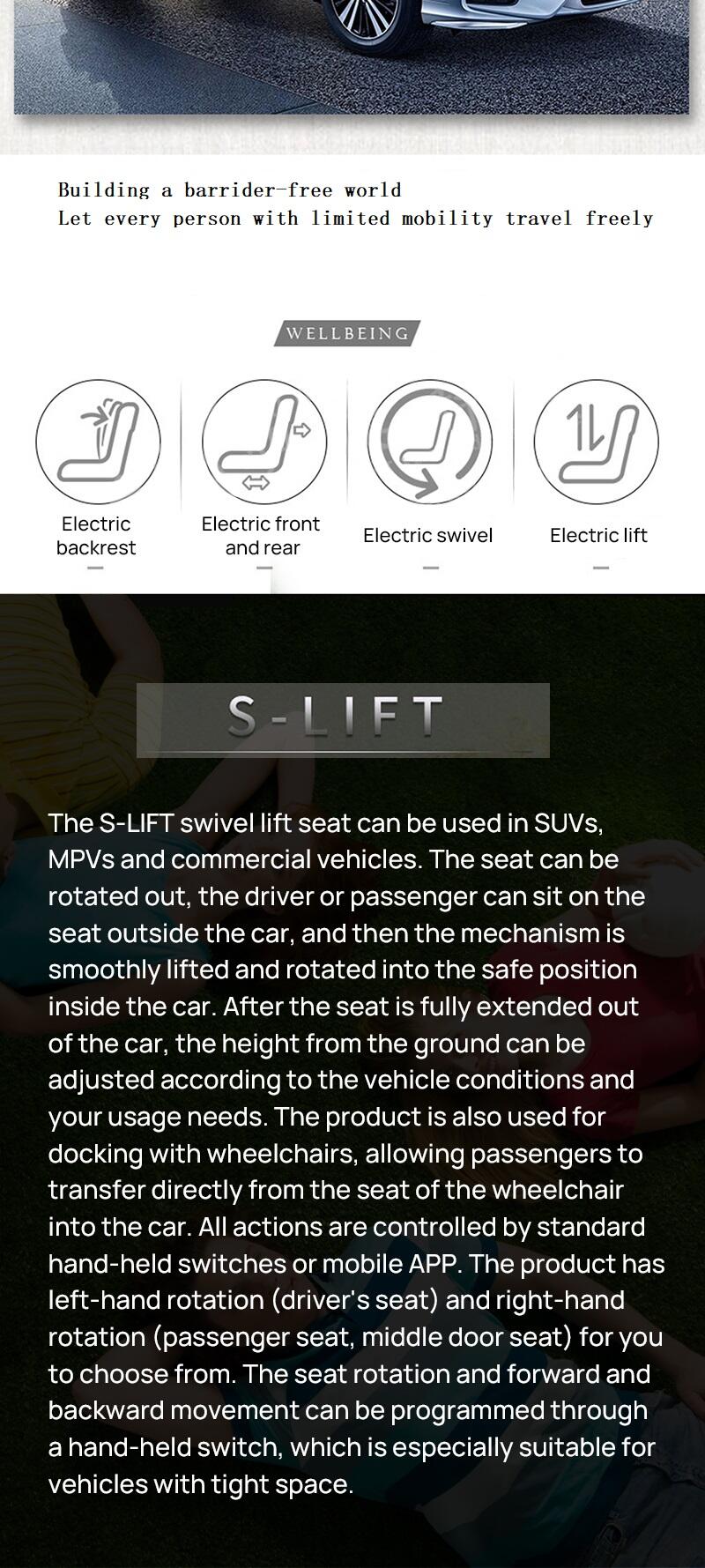 Lifting and rotating wheelchair Welfare of the lift rotating seat for your caring Electric lift can be used in SUV -BZ-L01 manufacture