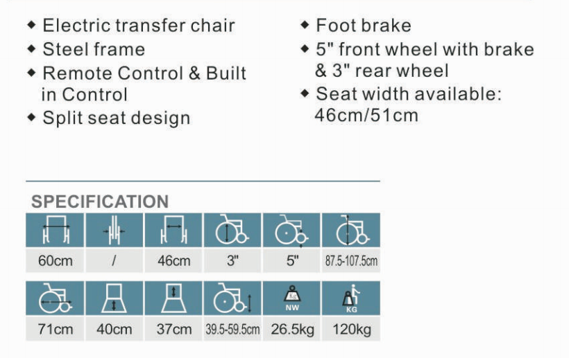 steel lift chair disabled people power lift Patient Transfer Chair Electric control lift saving manpower for nursing-BZ-L12 factory