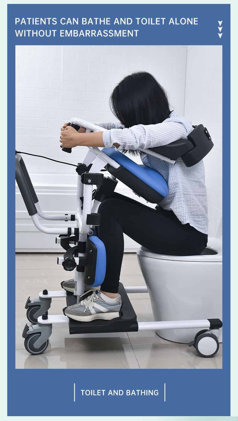 Shanghai Beiz electric wheel toilet move wheel home nursing care patient lift transfer chair with commode manufacture