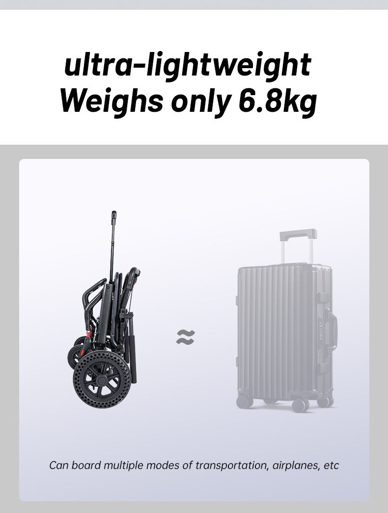 Ultra-Light Slim Portable Folding Travel with handbrake handle trolley for elderly/children moving chair manual wheelchair manufacture