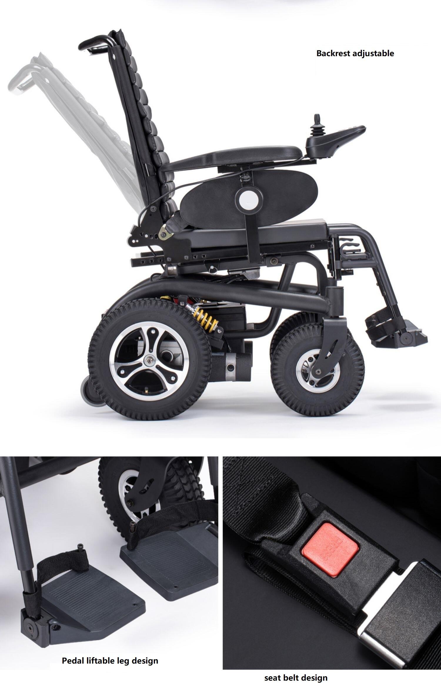 electromagnetic brake excellent obstacle crossing wheelchair electric power wheelchair for disabled handicap wheelchair- SWC01 manufacture