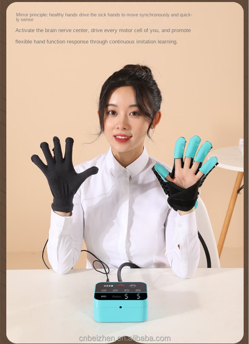 Portable Rechargeable Robot Gloves Mirrored Finger Gloves Function Recovery Training Plugin Hand Rehabilitation Robot Gloves manufacture