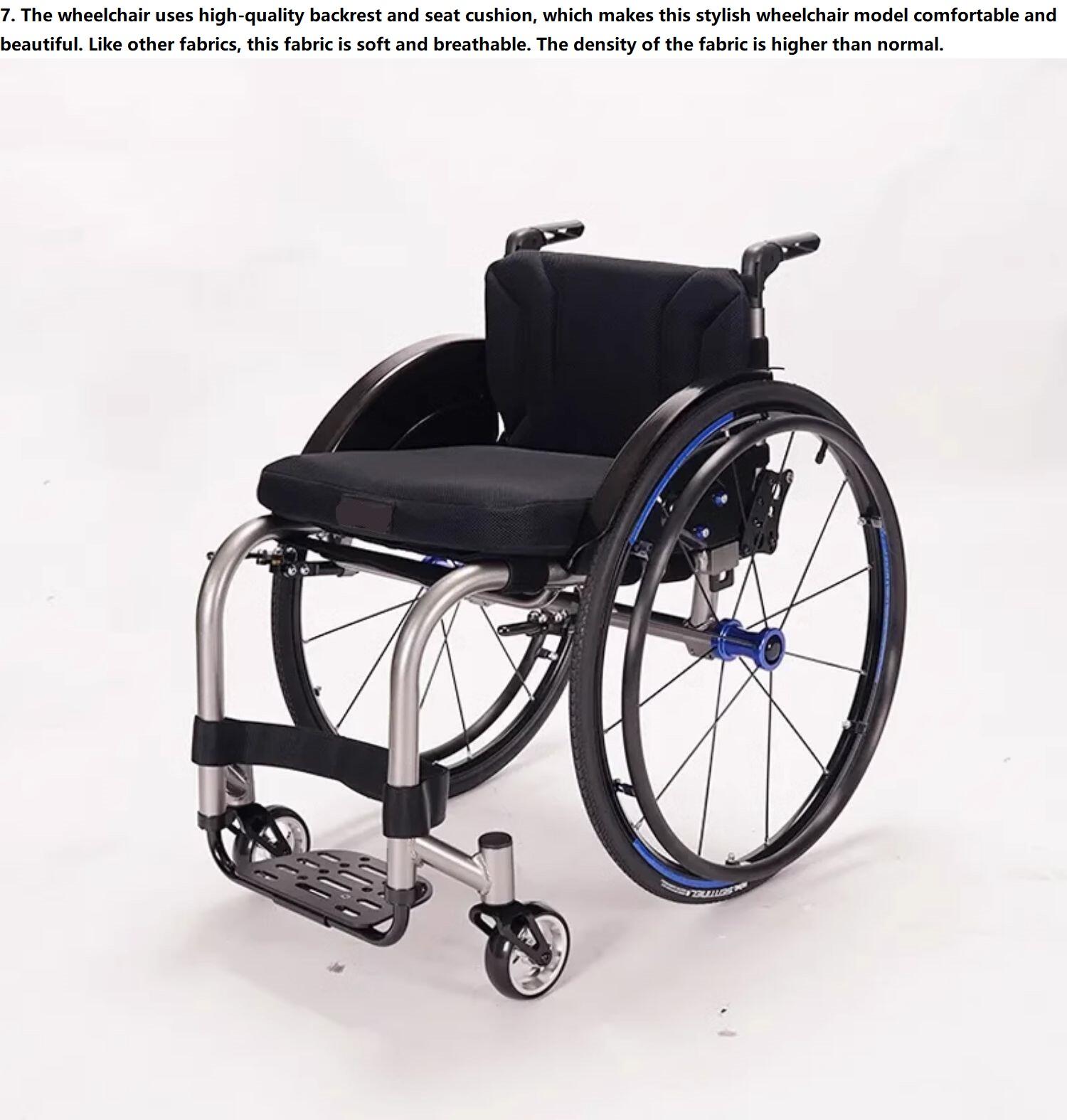 19.6kg aluminium alloy wheelchair Sport wheelchair backrest  push handle foldable big wheels and side guard detachable-BZ-ZJ01 factory