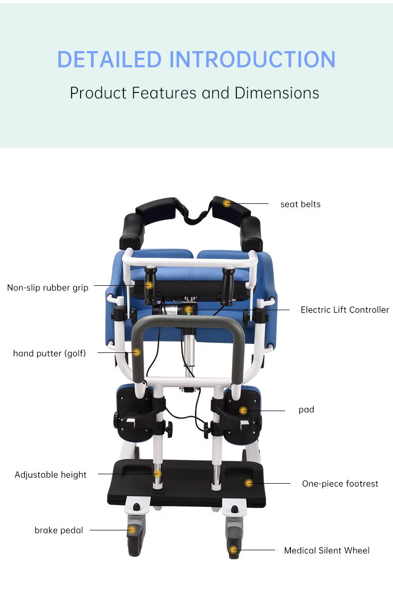 power lift up seat wheelchair electric SHIFT Easy transfer of bedridden patients double lock backrest buckle for disab - BZ-L17 manufacture