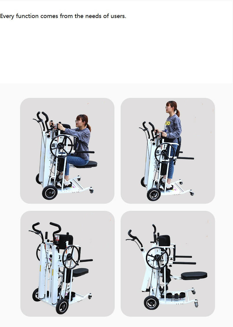 assisted standing indoor steering flexible convenient front dining tab Manual rehabilitation standing wheelchair- BZ-M-TH502 factory