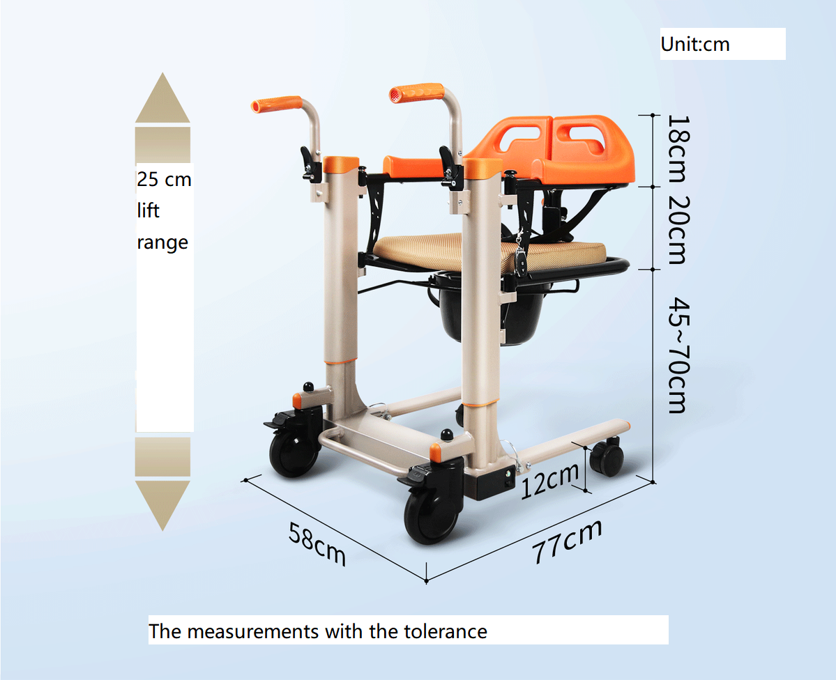 Lift electric lift Patient Transfer Chair with Commode for Disabled waterproof design lightweight aluminum electric lift- BZ-L11 details