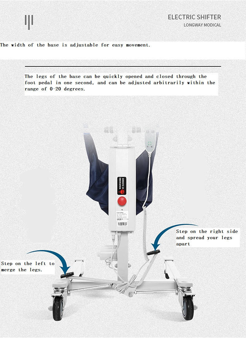 Health care lift to car transfer lift adjustable hanger quick disassembly standing style Medical Electric Patient Life manufacture