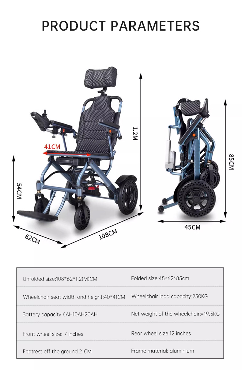 Portable Lightweight Aluminum Air boarding Power Wheel Chair Manual ly down  Folding Wheelchair for Disable/Elderly details