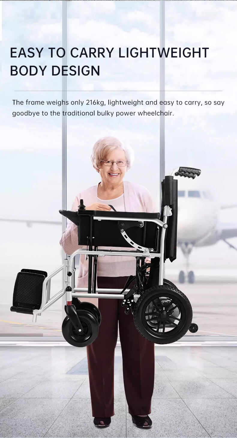 Shanghai Beiz New Updated Lightweight Carbon fiber Air boarding Battery Travel foldable Electric Wheelchair Power Chair supplier