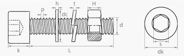 12.9 High Strength Cup Head Inner Hexagon Screw Nut Set Daquan Bolt Combination Premium Bolts details