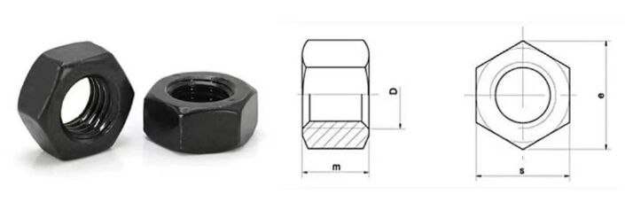 High Strength Class 8 Black Hex Lug Nuts 10mm to 12mm for Extreme Environments factory