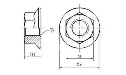 Black 304 Stainless Steel Flange Nut Anti-Skid & Anti-Losseing Screw Flower Tooth with Pad Hexagon 304 Stainless Steel Nuts factory