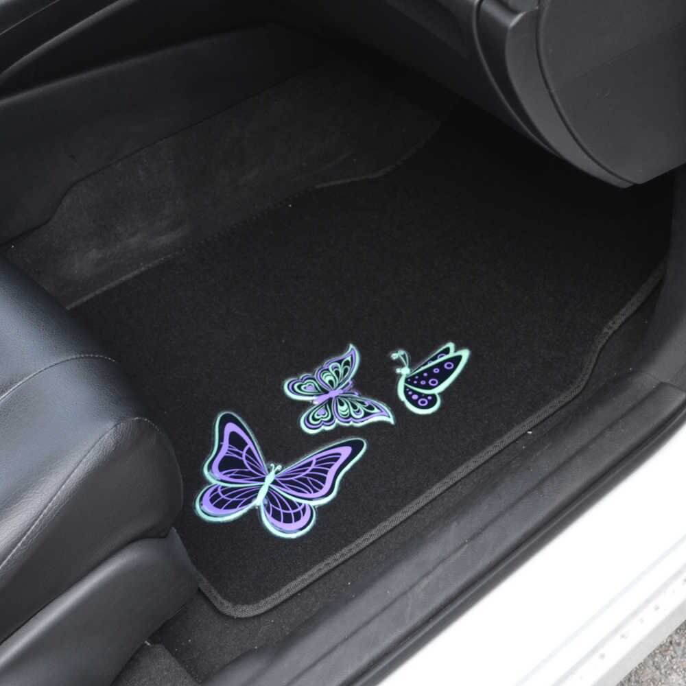 Factory Supply Butterfly Design Rubber Backing Car Mats All Weather Waterproof Car Mats details