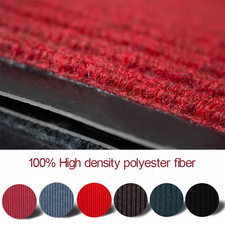 Double Stripe Rib Doormat Anti-Slip Indoor/Outdoor Door Mat for Home Made of Polyester for Front Entrance Floormat details