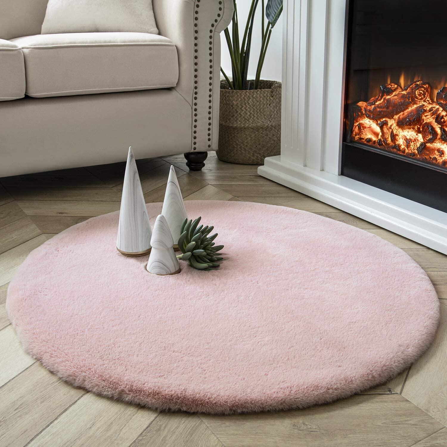 Non-slip carpet TPR backing anti-slip soft faux rabbit area rug factory