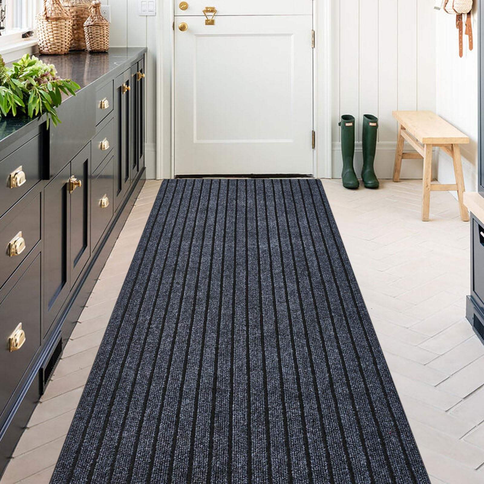 High quality non-woven Seven Striped Carpet 100% polyester PVC Backing Door Mat factory