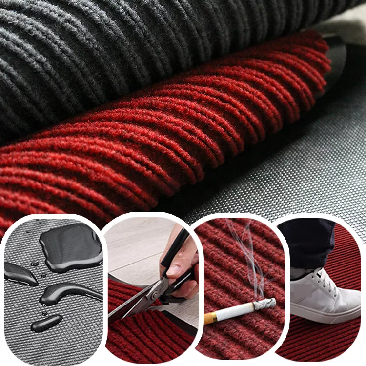 Double Stripe Rib Doormat Anti-Slip Indoor/Outdoor Door Mat for Home Made of Polyester for Front Entrance Floormat manufacture