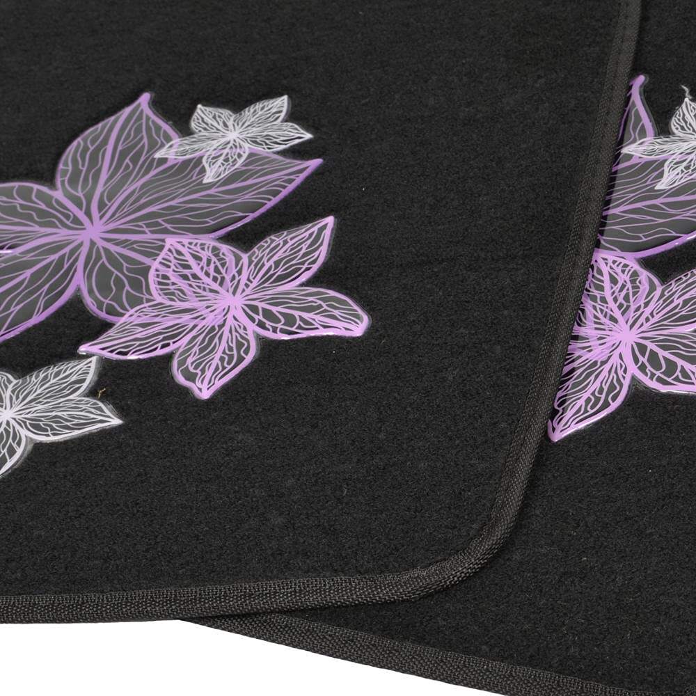 Pink Flower Lines Design Nail PVC Backing Car Mats All Weather Waterproof Car Mats supplier