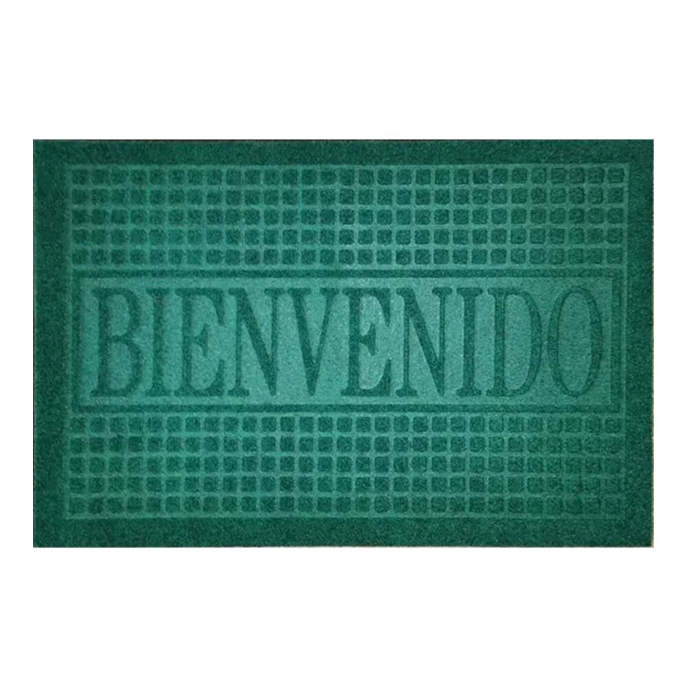 Wholesale cheap anti-slip carpet PVC backing velour embossed polyester door mats details