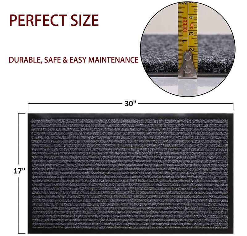 High quality non-woven Seven Striped Carpet 100% polyester PVC Backing Door Mat details