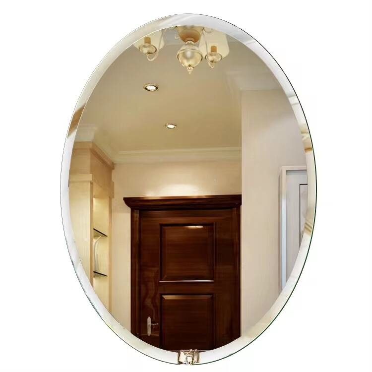 3mm 4mm 5mm 6mm frameless oval bedroom decor wall mirror