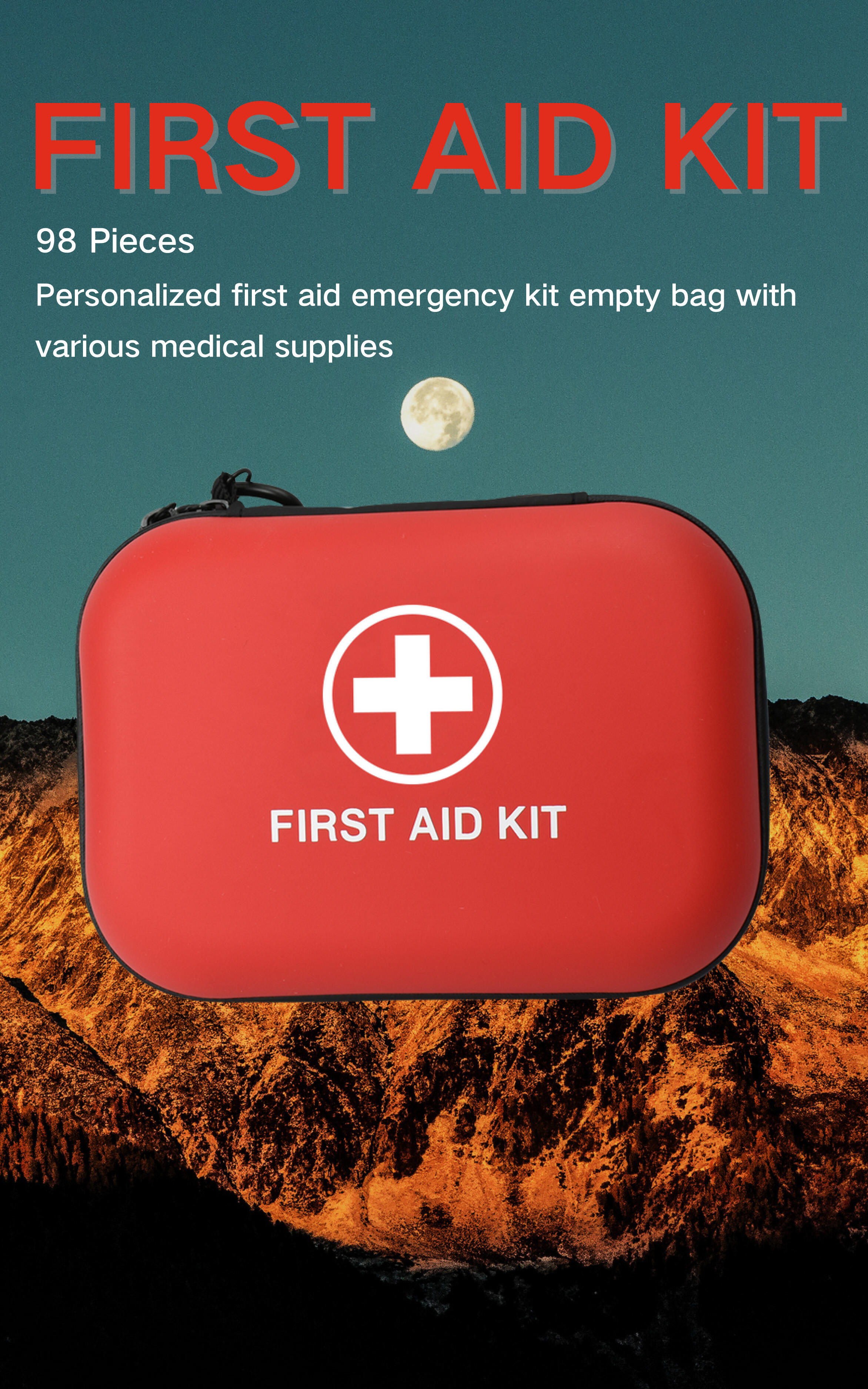 Anthrive 98 PCS Medical Supplies Waterproof Emergency Kit EVA Case Medical First Aid Kit For Travel Home Office Camping Hiking details