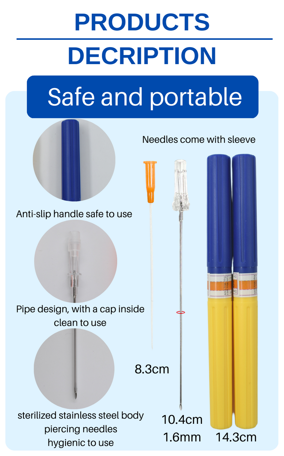 Anthrive Custom 14G Medical Tactical Disposable Chest Seal Decompression Needle For Chest Tension Pneumothorax details