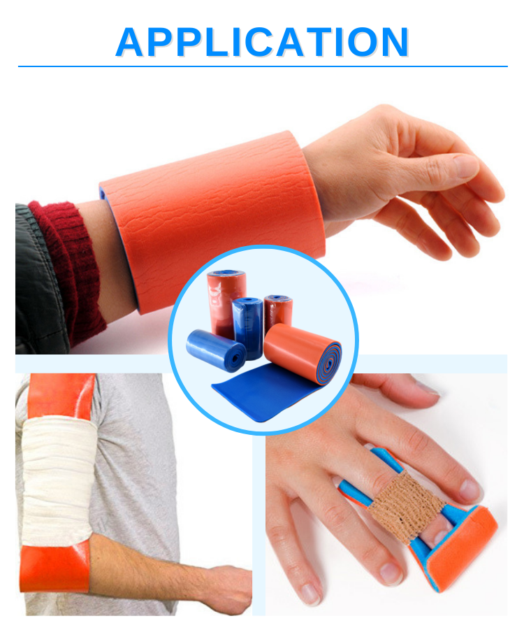 Anthrive 36" Rolled Combat Lightweight Reusable Orange Blue First Aid Aluminum Hand Foot Ankle Arm Sam Splint  for Leg factory
