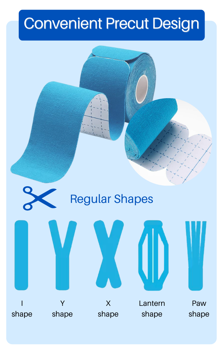 Anthrive Hot Sale Custom 5cm Precut Cotton Rigid Body Adhesive Sport Athletic Waterproof Kt Muscle Kinesiology Tape manufacture
