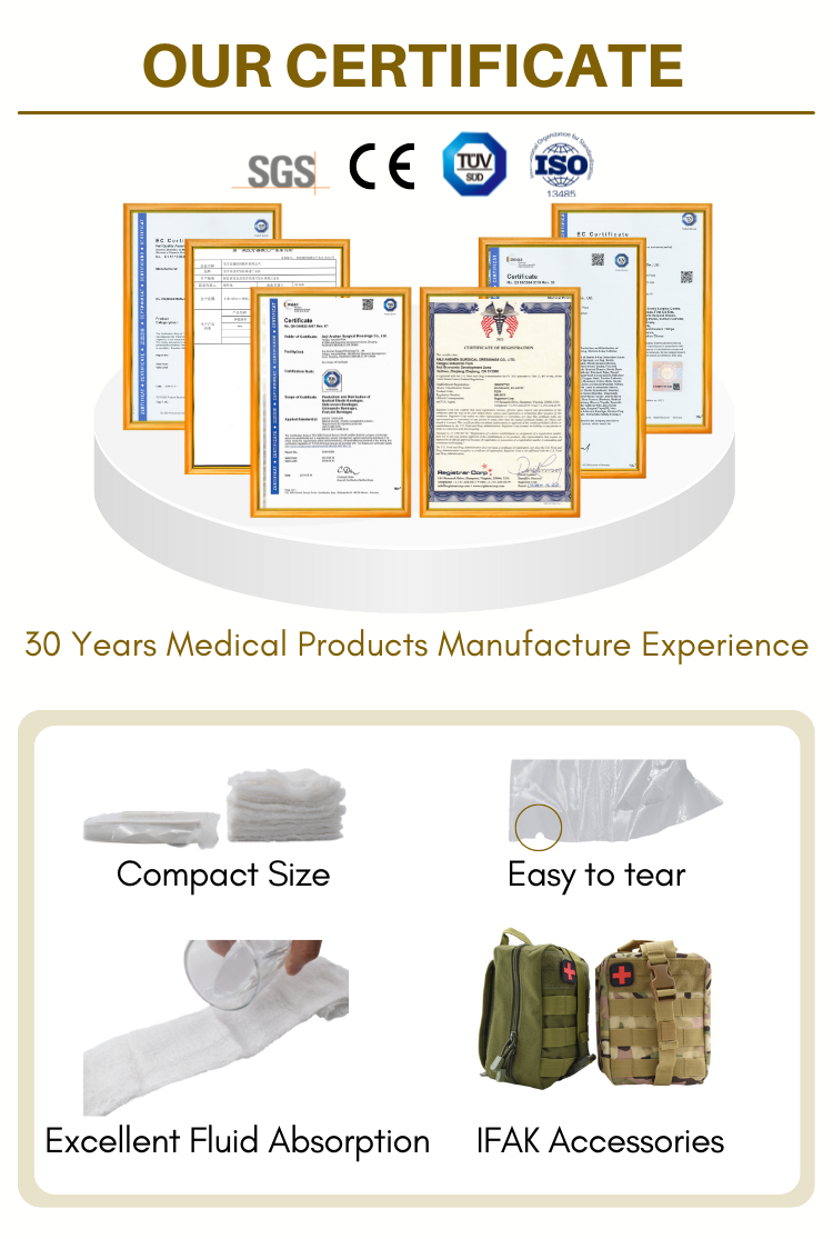 Anthrive 4.5"X4.1Yds Disposable Medical Emergency Tactical Wound Bandage Sterile Dressing To Stop Bleed Z-Fold Compressed Gauze factory