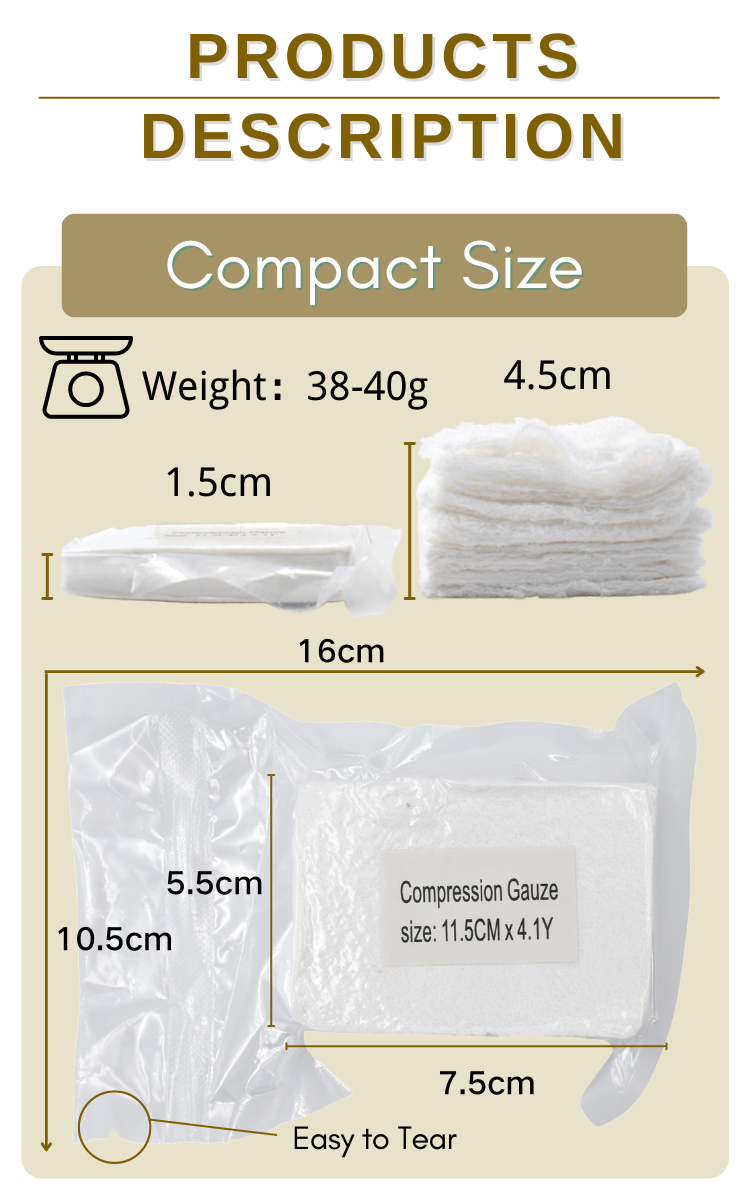 Anthrive 4.5"X4.1Yds Disposable Medical Emergency Tactical Wound Bandage Sterile Dressing To Stop Bleed Z-Fold Compressed Gauze factory