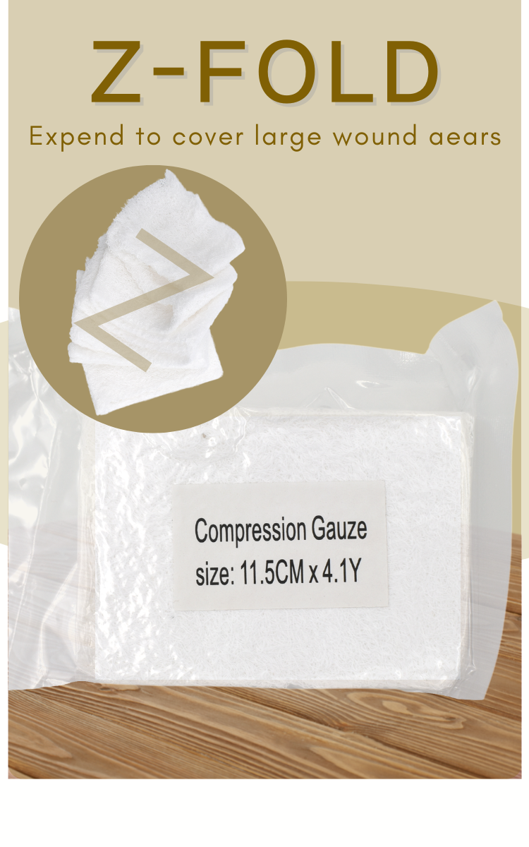 Anthrive 4.5"X4.1Yds Disposable Medical Emergency Tactical Wound Bandage Sterile Dressing To Stop Bleed Z-Fold Compressed Gauze details