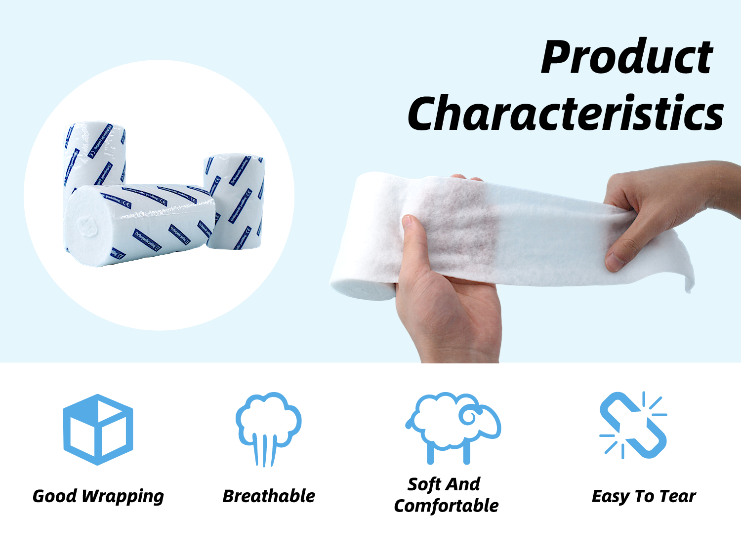 Anthrive Factory Supply Pure Cotton Plaster 100% Absorbent Synthetic Padded Orthopedic Cast Padding Bandage For Pop Bandage factory