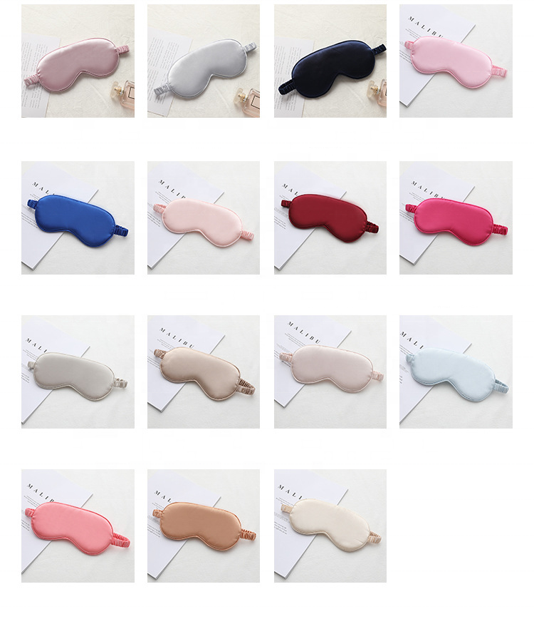 Anthrive Wholesale Customize Logo Private Label Eyemask Sleep Satin Travel Natural Adjustable Silk Sleeping Eye Mask Sleep Mask factory