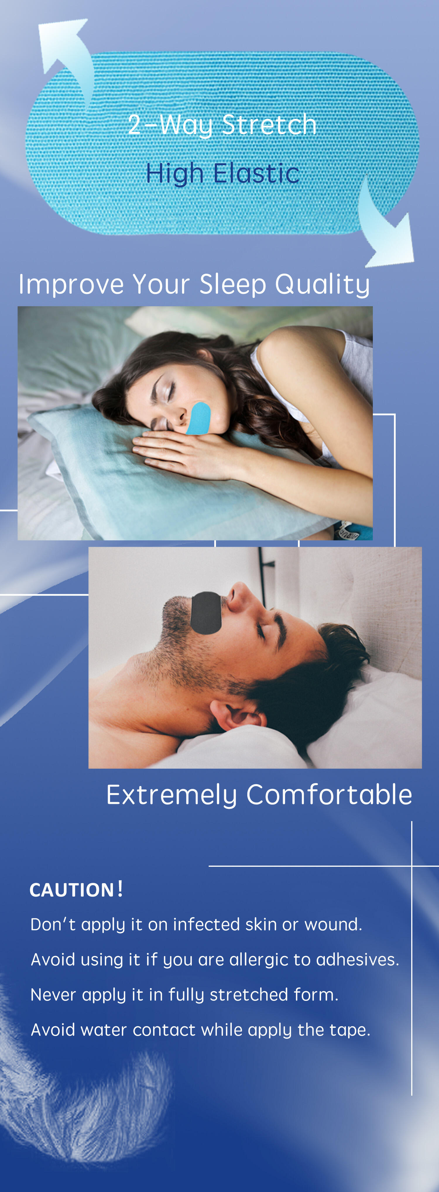 Anthrive Custom Package Private Label Natural Bamboo Silk Sleeping Better Patch Anti Snoring Sleep Tape Mouth Tape for Sleeping details