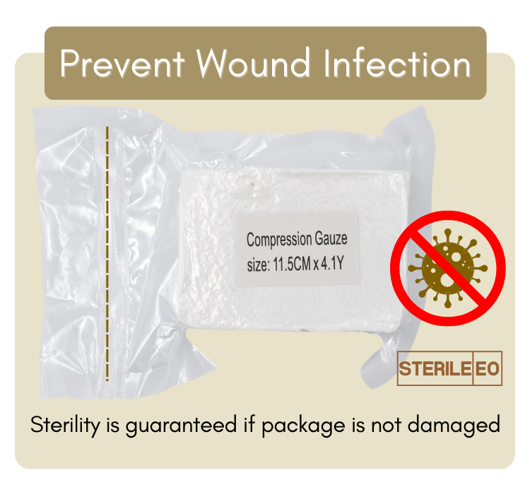 Anthrive 4.5"X4.1Yds Disposable Medical Emergency Tactical Wound Bandage Sterile Dressing To Stop Bleed Z-Fold Compressed Gauze factory
