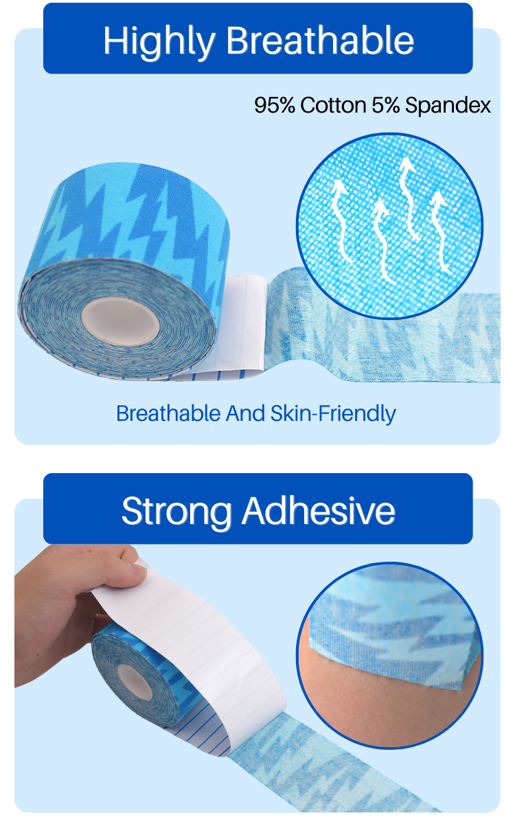 Anthrive Hot Sale Custom 5cm Precut Cotton Rigid Body Adhesive Sport Athletic Waterproof Kt Muscle Kinesiology Tape factory