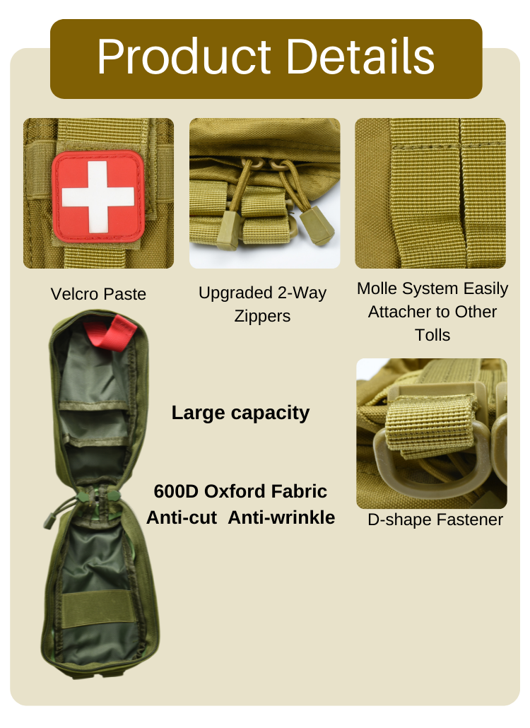 Anthrive Simple Medical Waterproof Molle Survival Tactical Bag Emergency First Aid Kit Combat Trauma Ifak Pouch factory