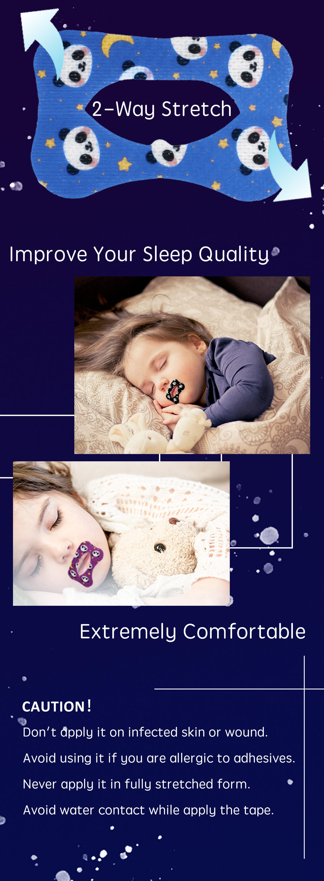 Anthrive 2023 New Design Anti Snoring Lip Shape Better Sleeping Kids Children Sleep Strips Mouth Tape For Sleeping factory