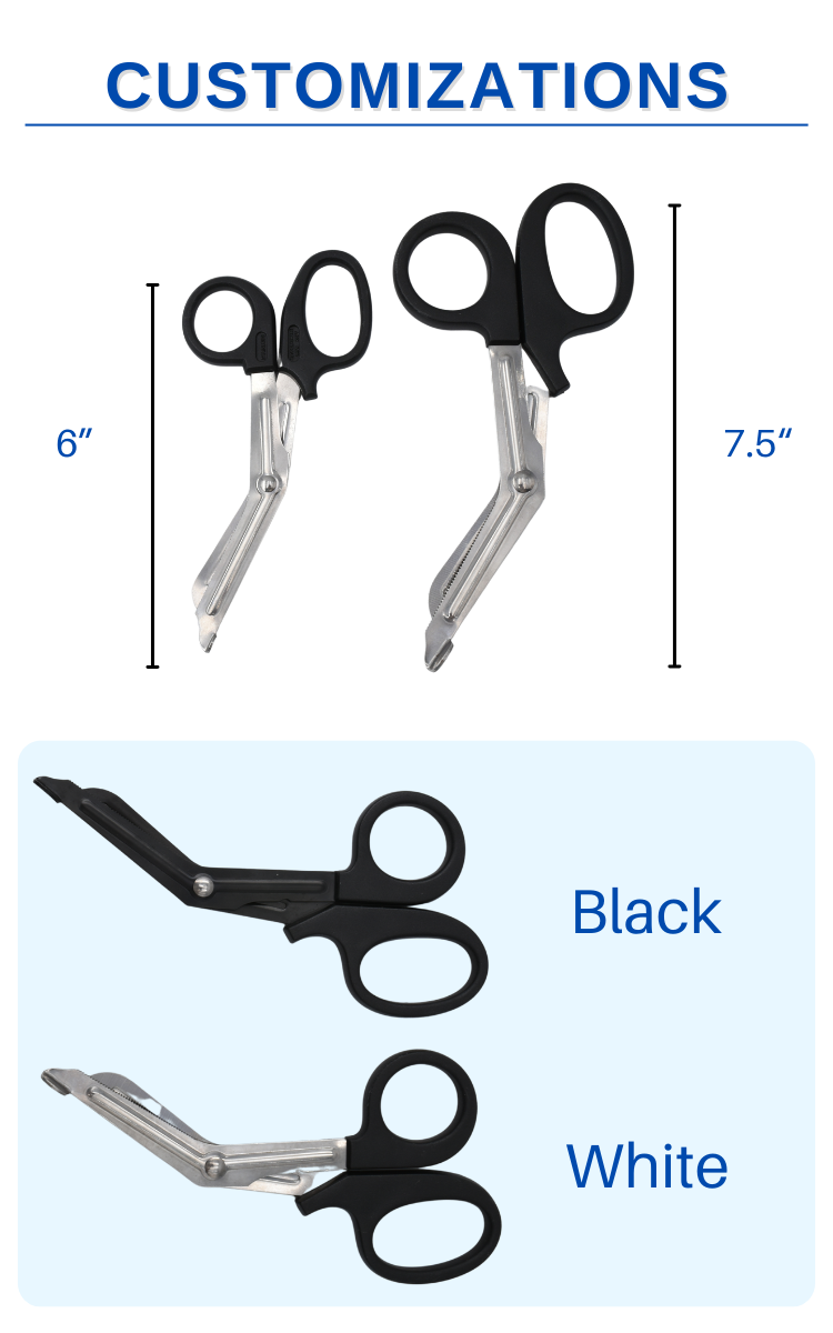 Anthrive 7.5inch Stainless Steel Black Emergency First Aid Medical Premium Bandage Scissors Tactical Trauma Shears for Nurses factory