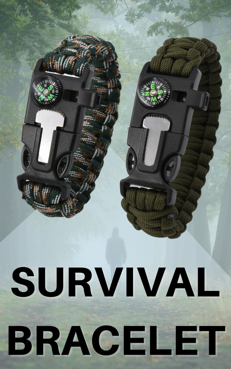 Anthrive Adjustable Paracord Survival Bracelet With Fire Starter Loud Whistle Perfect for Hiking Camping Fishing and Hunting supplier