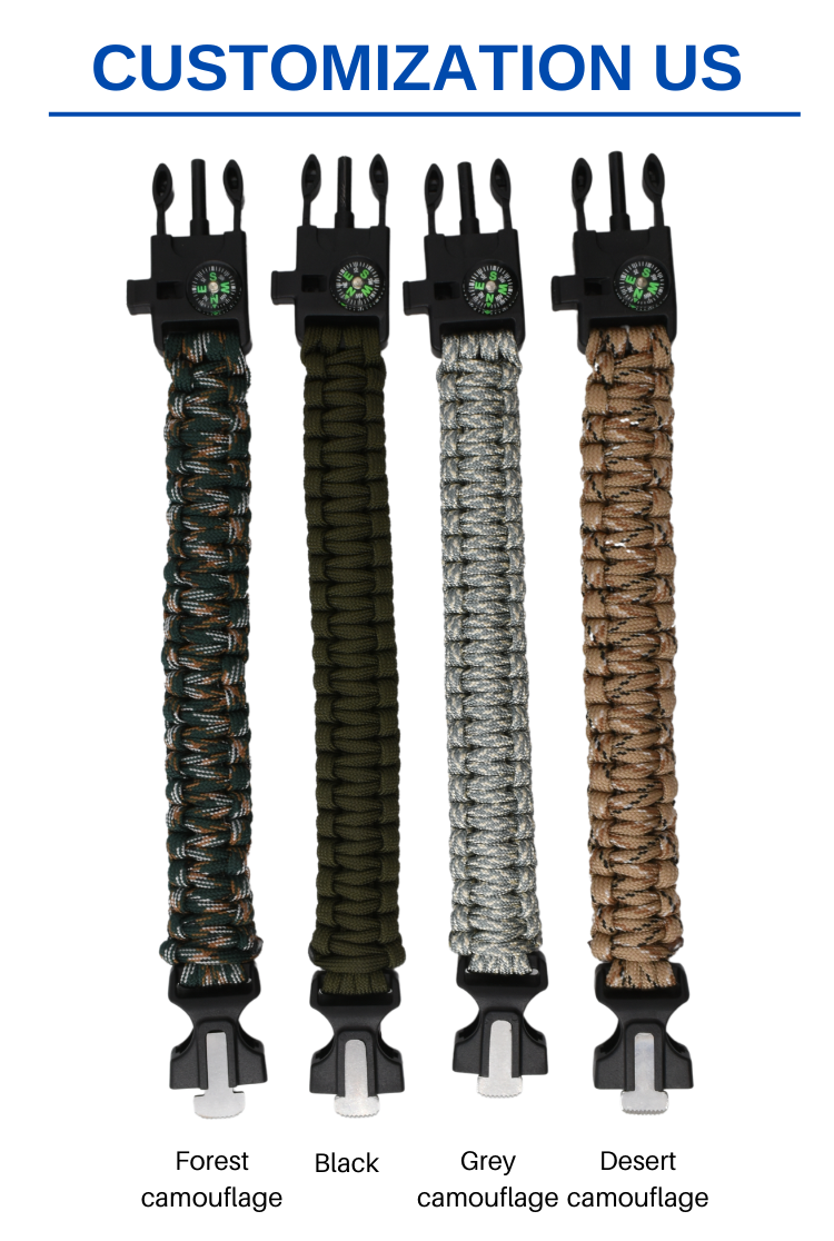Anthrive Adjustable Paracord Survival Bracelet With Fire Starter Loud Whistle Perfect for Hiking Camping Fishing and Hunting manufacture