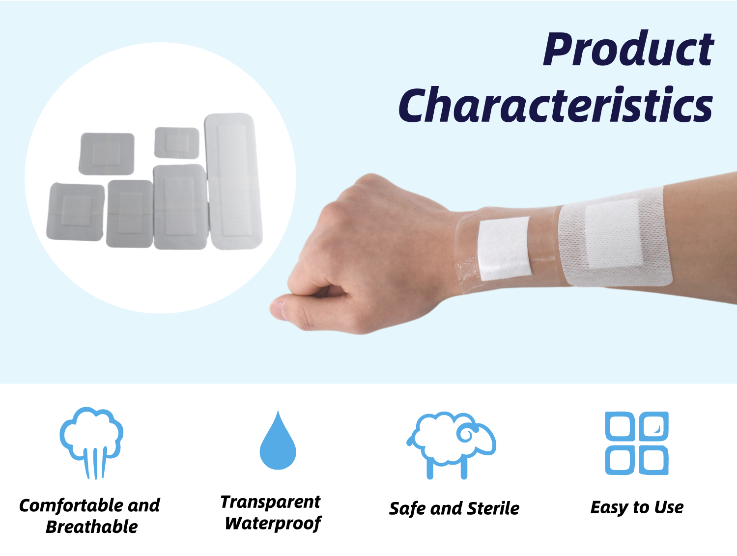 Anthrive Factory Adhesive Hypoallergenic Hydrogel Collagen Sterile Silicone Foam Absorbent Pad Non Woven Wound Dressing factory