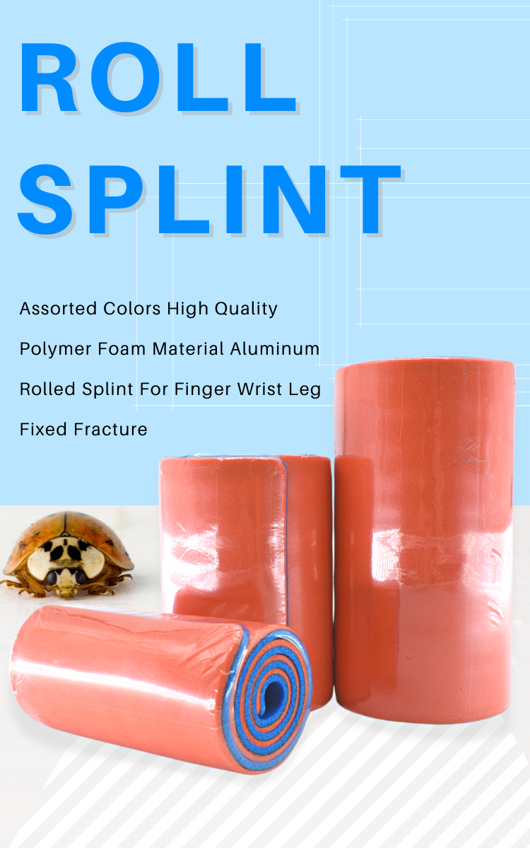 Anthrive 36" Rolled Combat Lightweight Reusable Orange Blue First Aid Aluminum Hand Foot Ankle Arm Sam Splint  for Leg manufacture