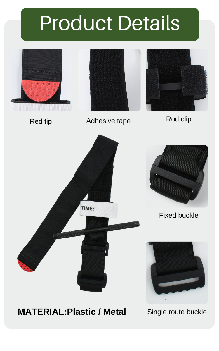 Anthrive Factory Medical High Quality First Aid Emergency Hemostatic Cat Combat Tactical Tourniquet With Metal Rod Stick manufacture
