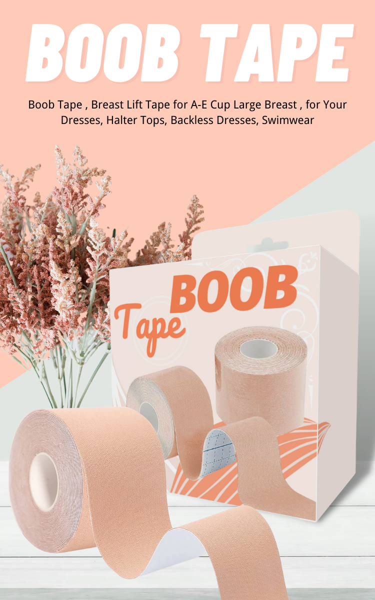 Anthrive 2 Inch Waterproof Push Up Breast Lifting Nipple Boob Tape Breast Lift Tape With Silicone Nipple Cover Set Boob Tape factory